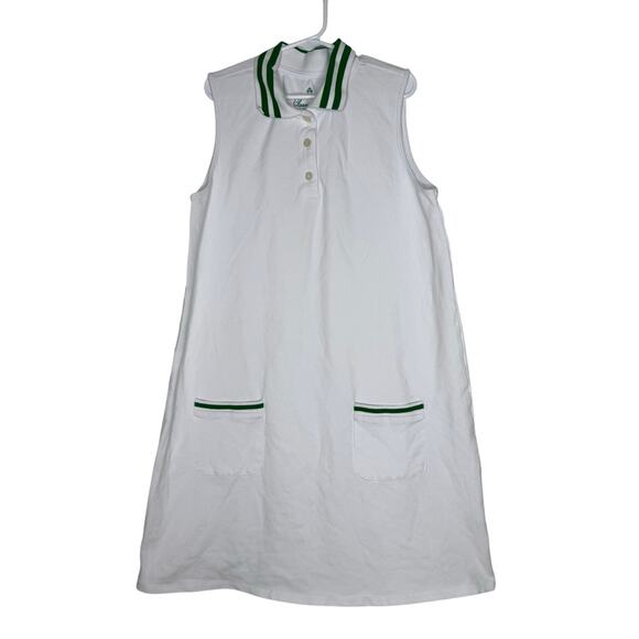 Classic Prep Girls 14 Teagan Tennis Dress White Green Polo - Picture 1 of 4